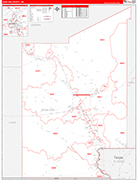 Dona Ana County Wall Map Red Line Style